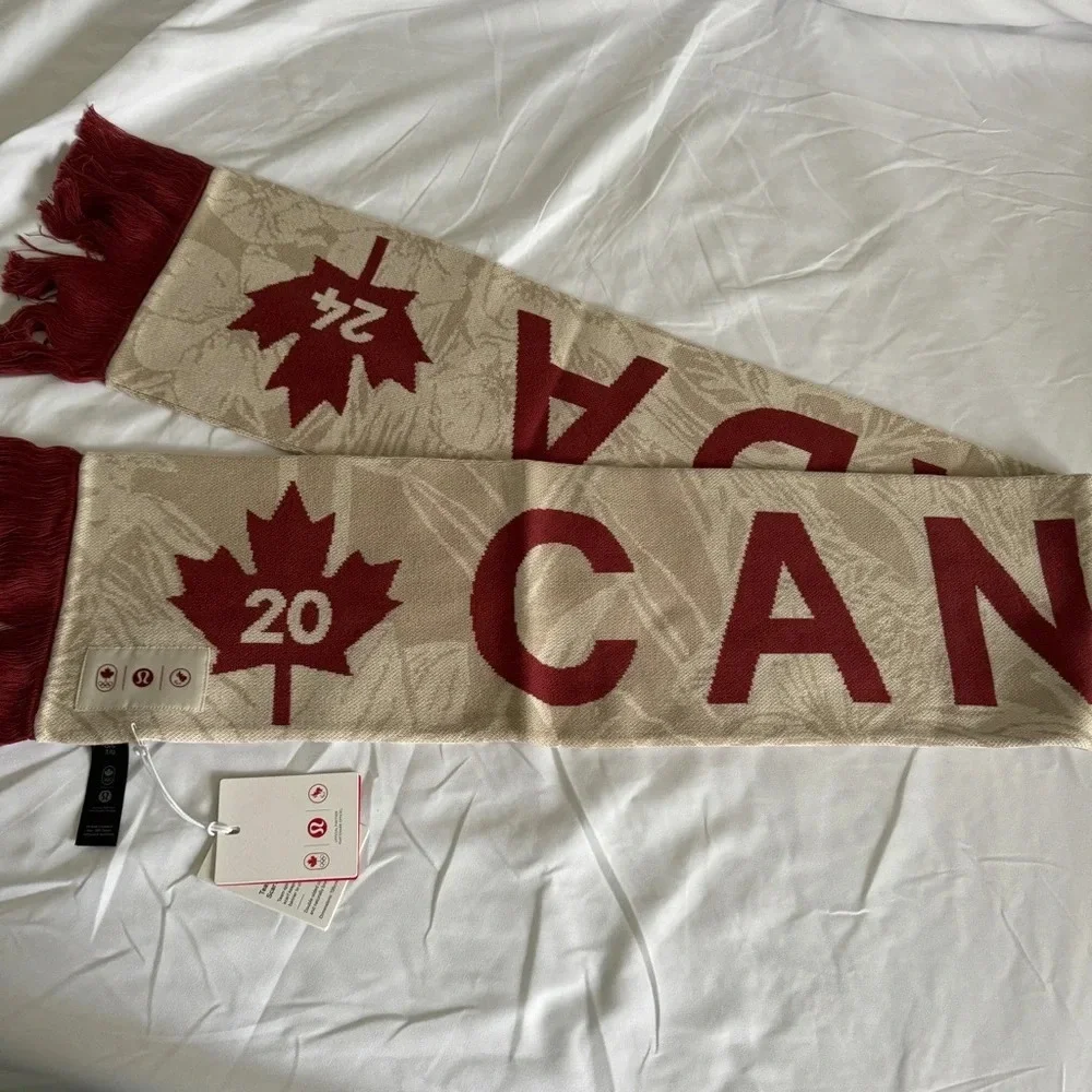 🆕🇨🇦 Lululemon Team Canada Olympic Future Legacy Scarf Mojave Tan Beech White